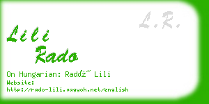 lili rado business card